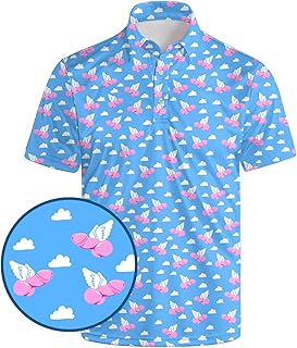 Golf Shirts for Men Funny Golf Polo Shirts Short Sleeve Polo Shirts Moisture Wicking Performance Golf Outfits