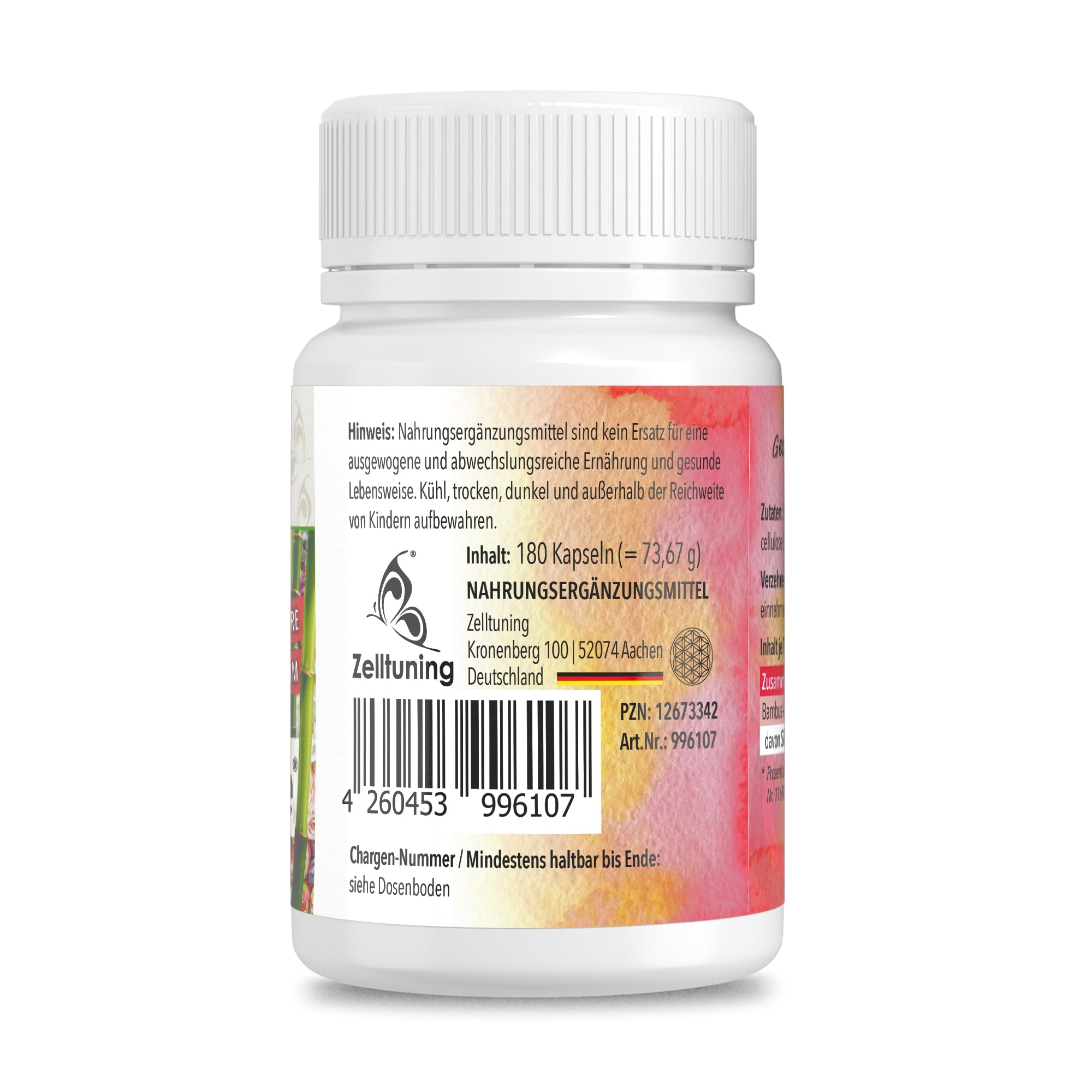 BAMBOO-LOVE – Silizium Hochdosiert Kapseln - Kieselsäure aus Bambus - Pure, Vegan, Rein - 180 Silica Haut Haare Nägel Kapseln - Silicea Nahrungsergänzungsmittel aus Deutschland von Zelltuning.