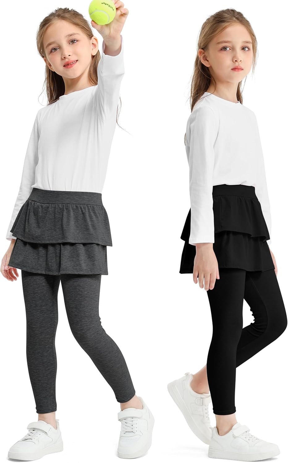 Cooraby Girls Leggings School Uniform Pants Stretchy Skirt Leggings Comfortable Soft Pants for Girls 2-14 Years Cooraby Girls Leggings School Uniform Pants Stretchy Skirt Leggings Comfortable Soft Pants for Girls 2-14 Years