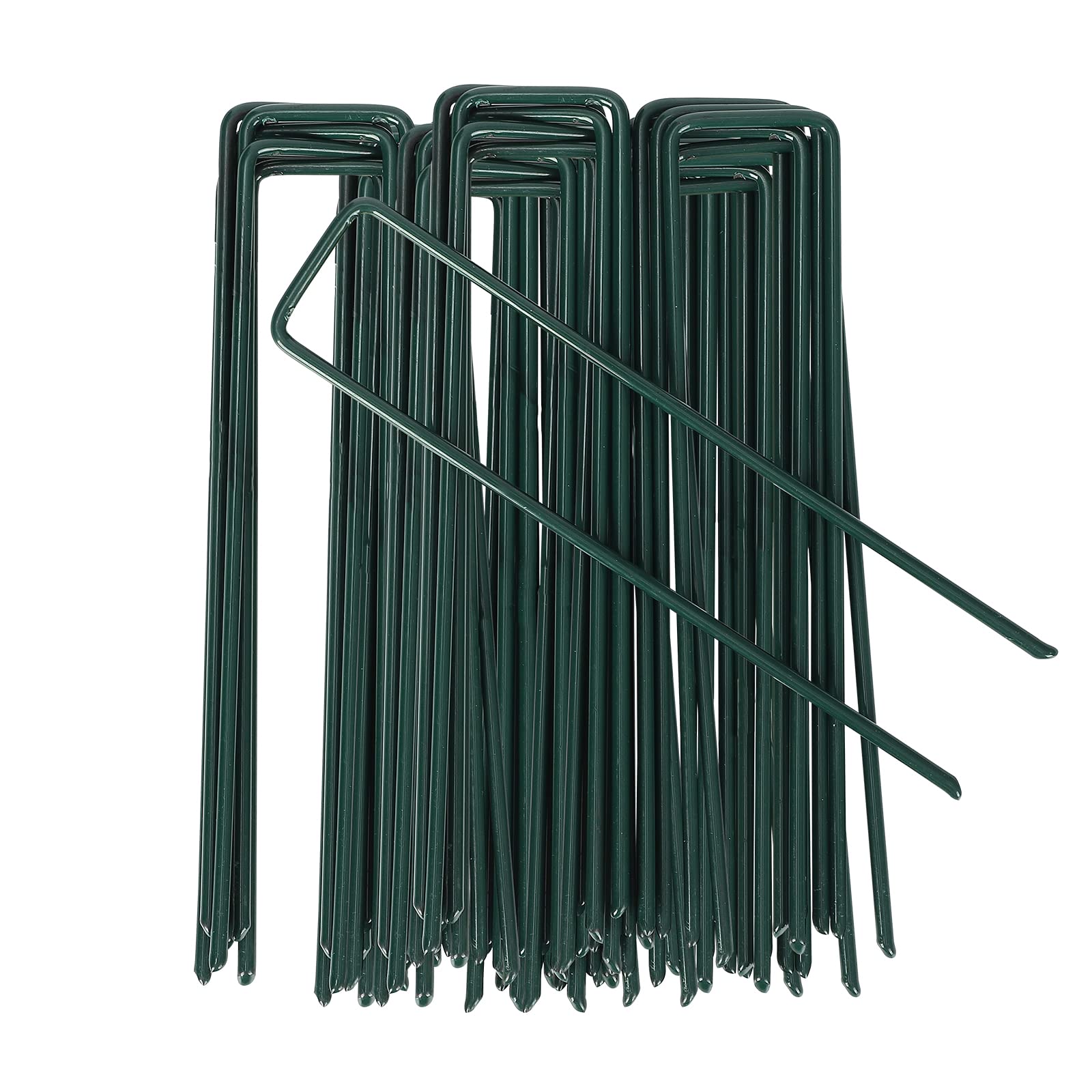 Sponsored Ad – Pack of 50 150mm / 6" U Shaped Heavy Duty Weed Membrane Pegs Galvanised Steel Metal Garden Pegs for Netting Weed Control Fabric Securing Ground Staples Anti-Rust Artificial Grass Pins Green