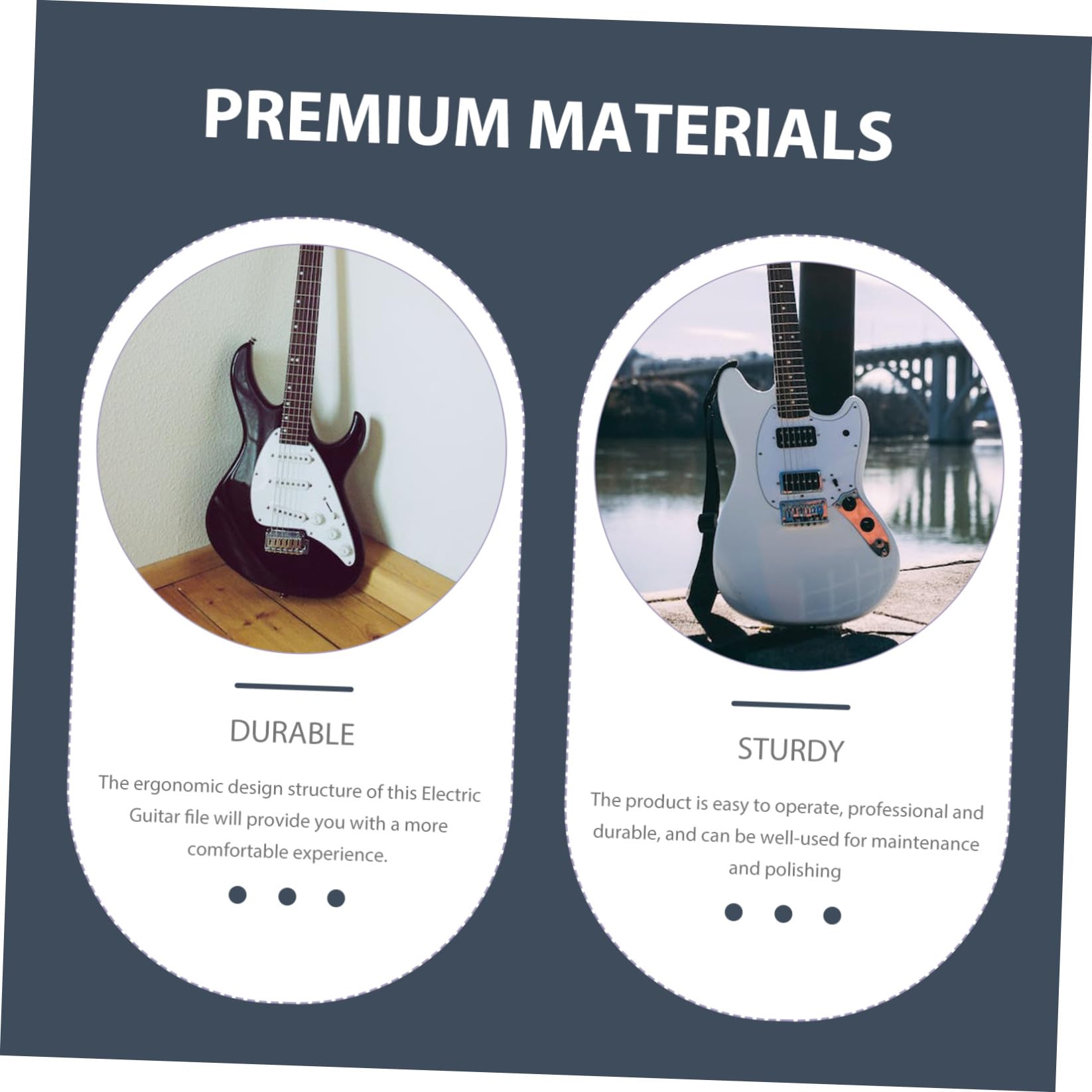 Bundfeile für E-gitarre und Bass 2-in-1 aus Kohlenstoffstahl und Kunststoff Ergonomisch Schützt vor Kratzern für Wartung und Politur
