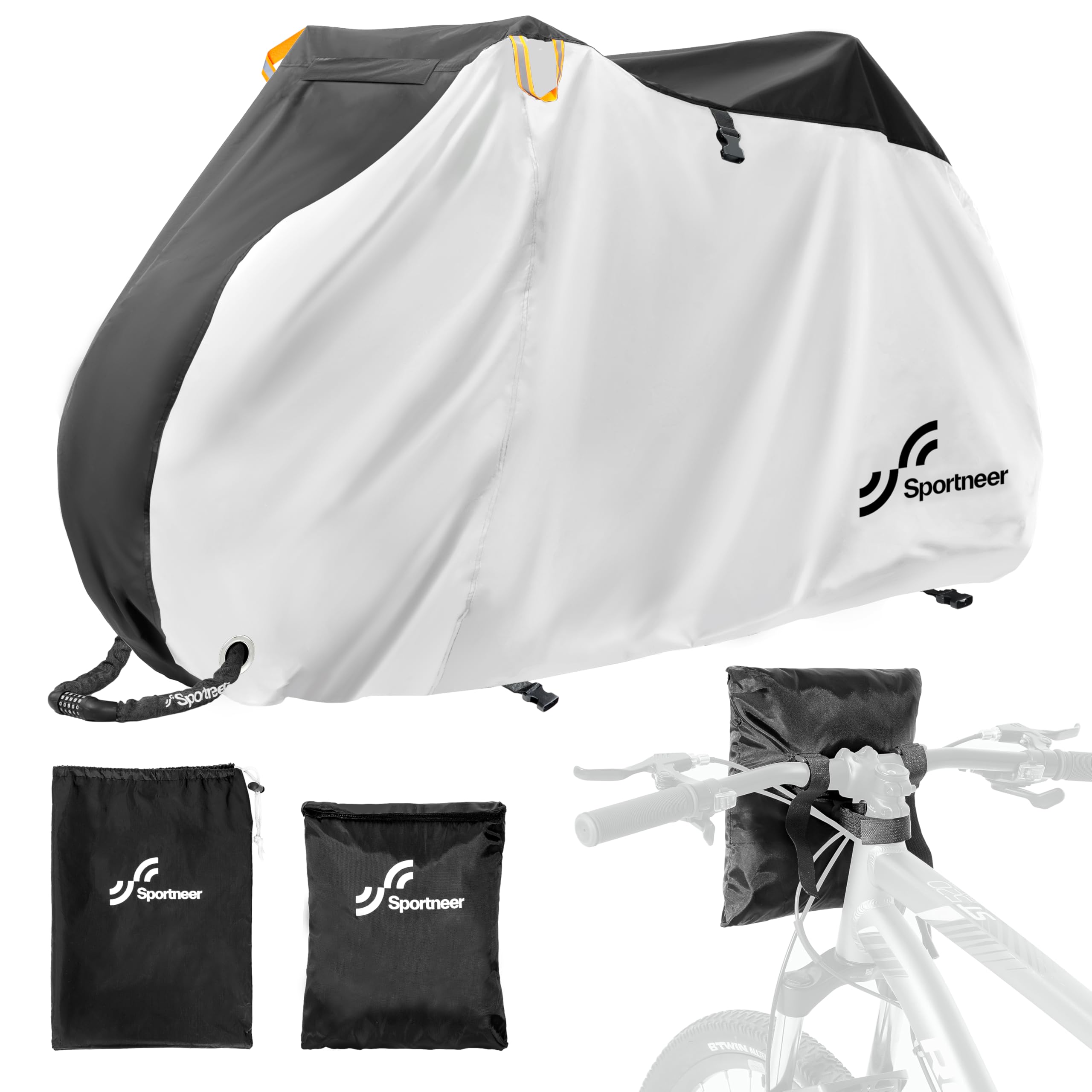 Sportneer Bike Cover: 190T Waterproof Outdoor Bicycle Covers for Preventing Rain Sun UV Dust Wind with Anti-theft Lock Holes and Storage Bag for