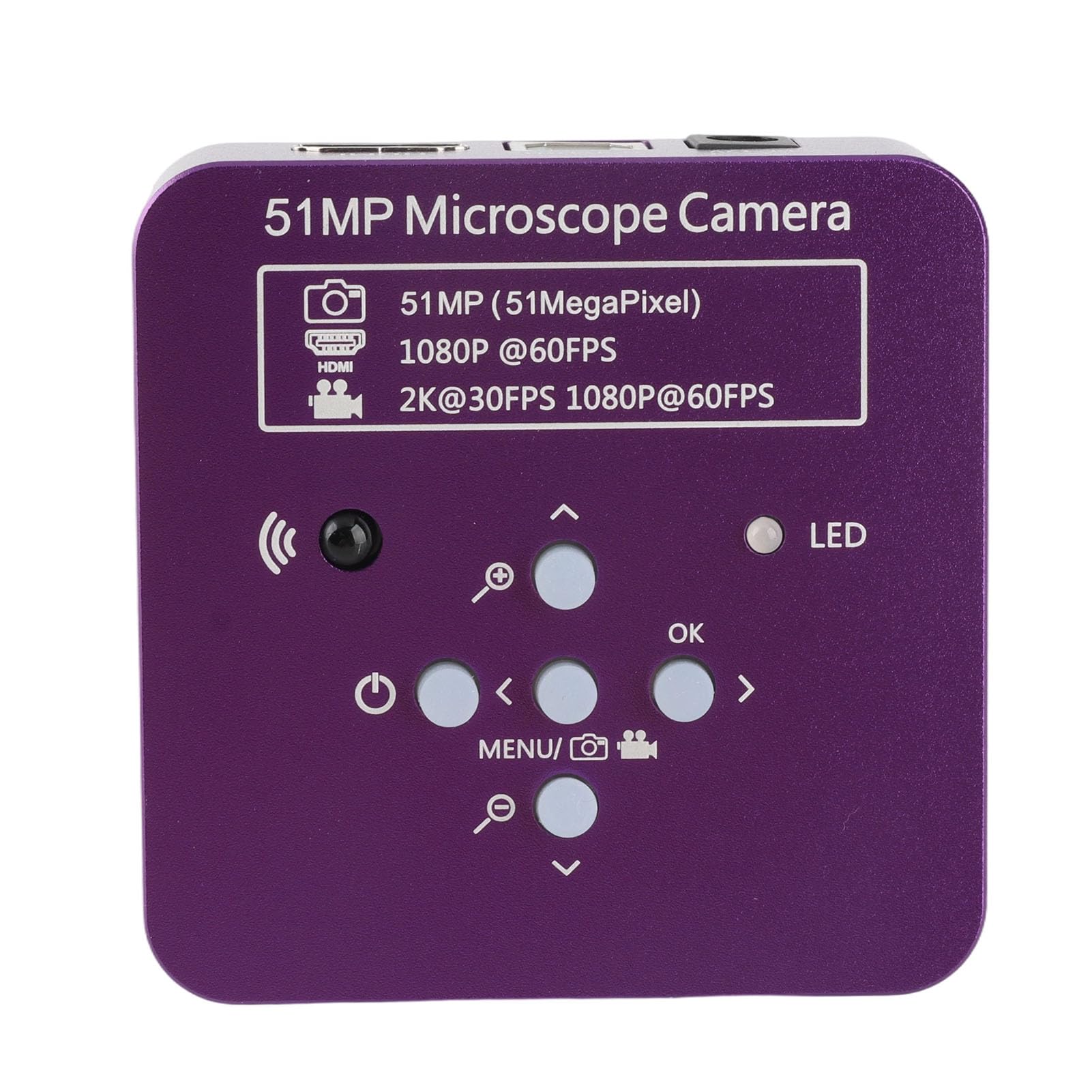 Fotocamera per Microscopio Eujgoov 51 MP Fotocamera con Montaggio a C per Microscopio Stereo Trinoculare AC100‑240V(EU Plug)