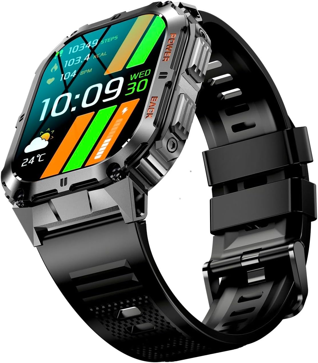 Armfit Smart watch Dome2 with Bluetooth Calling Smart watches for men and women, Fitness Tracker with Heart Rate Monitor Sleep Tracker and Waterproof (Black)