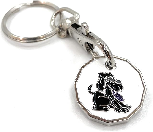 JAM2DAY Cute Dog Design 12-Sided Trolley Token Keyring £1 Coin Silver
