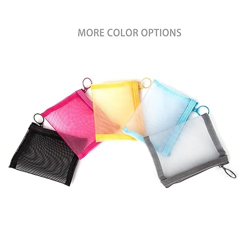 Miniatura 9 de patu Bolsas de malla con cremallera, organizador de accesorios cosméticos de maquillaje de belleza, kit de aseo de viaje, bolsa de almacenamiento,
