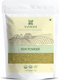 SAMYAM Natural Sidr/Jujube Powder - 1Kg (2.2 lb) | Natural Hair and Body Cleanser, Herbal Soap