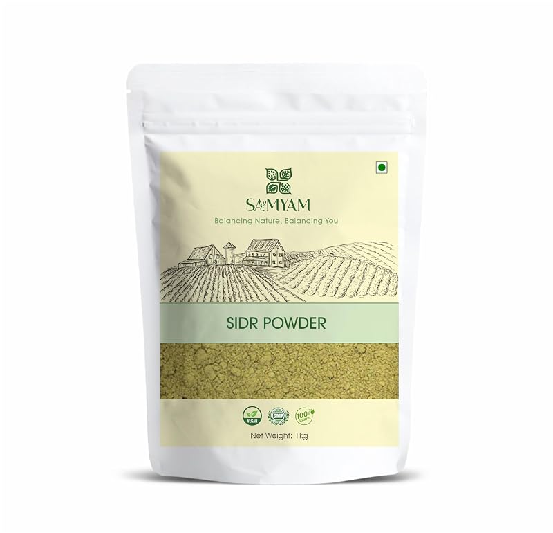 SAMYAM Pó de Sidr/Jujuba Natural para Limpeza Capilar e Corporal — 1 kg