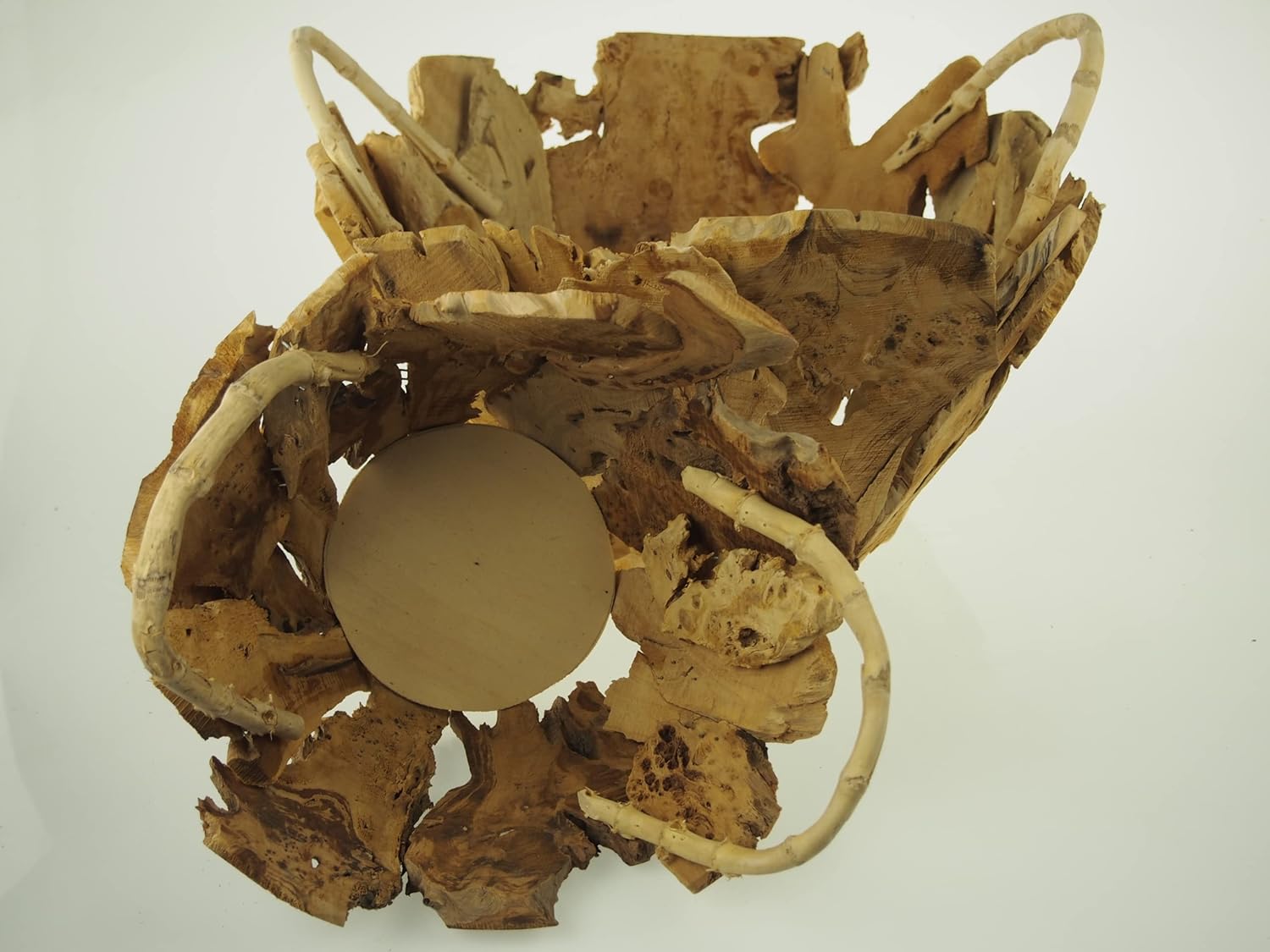 Decorative Wooden Baskets - 15.5" Chipped Wood (2 pc set) Wedding Garden Flower Girl Basket