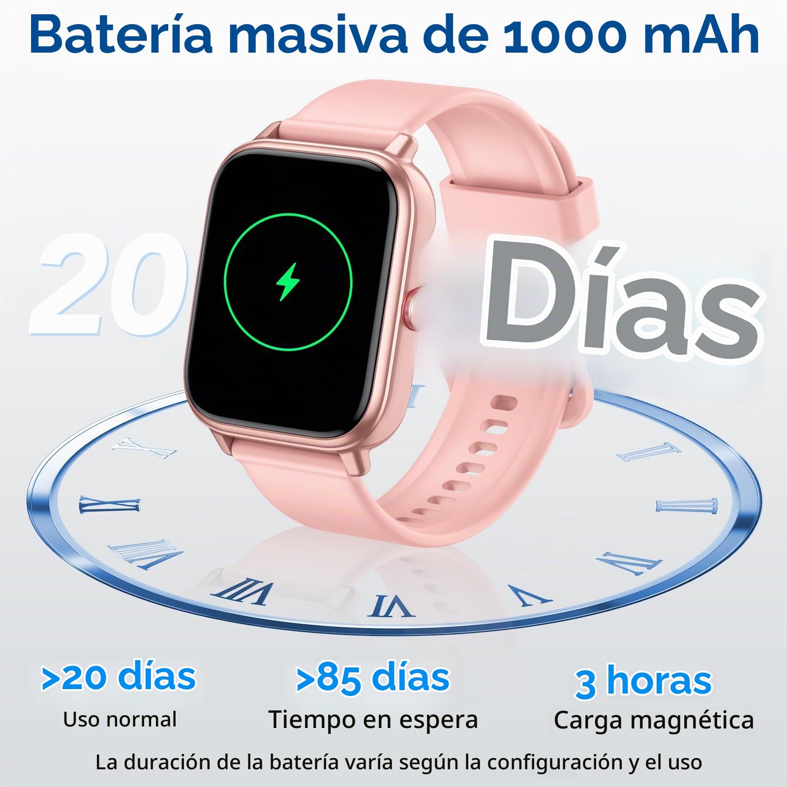 1.83" HD Reloj Inteligente Hombre Mujer, Smartwatch con Llamadas Bluetooth