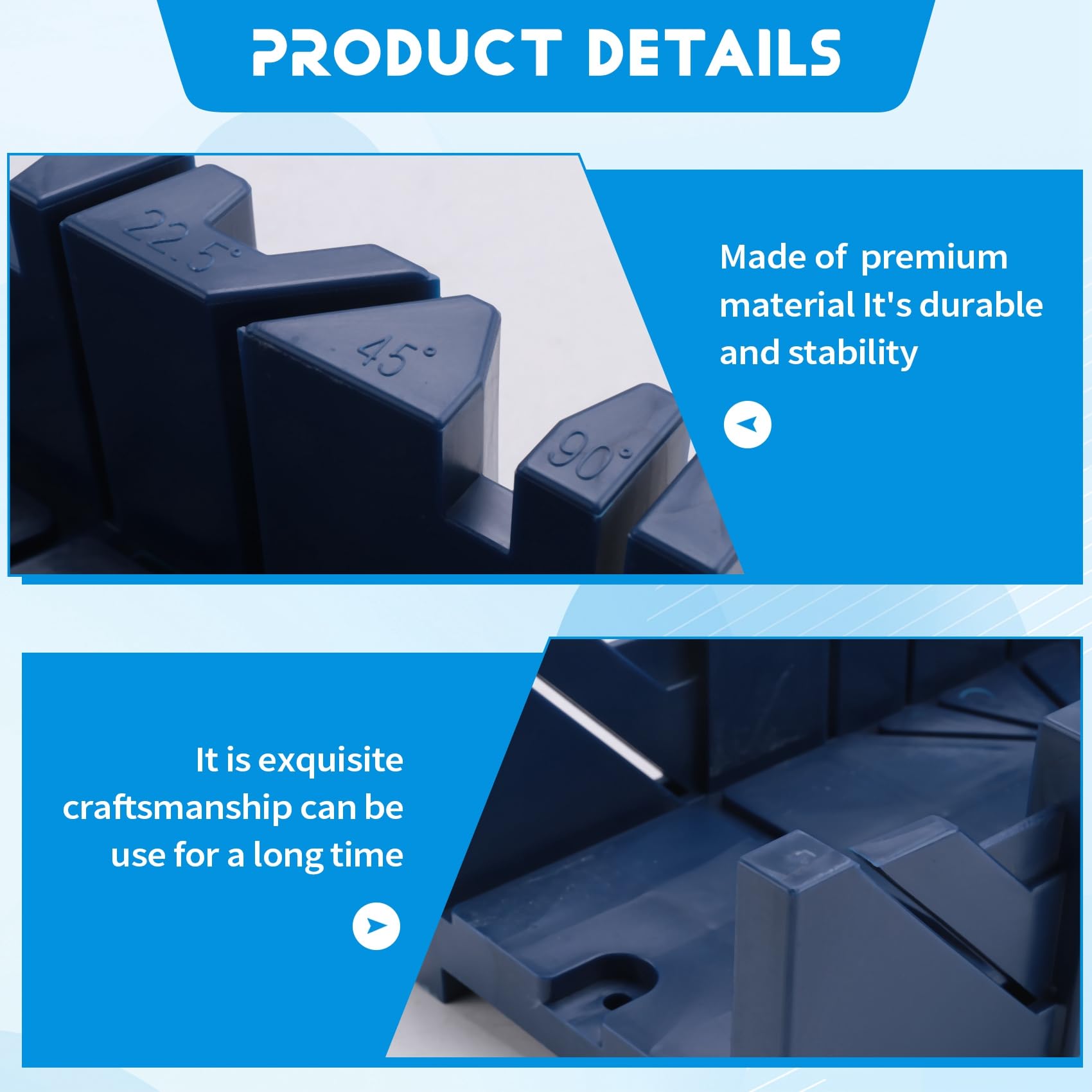 Armoires de scie à onglet, coupe du bois, boîte de scie à onglet, plâtre, outil de coupe d'angle incliné, installation facile, facile à utiliser.