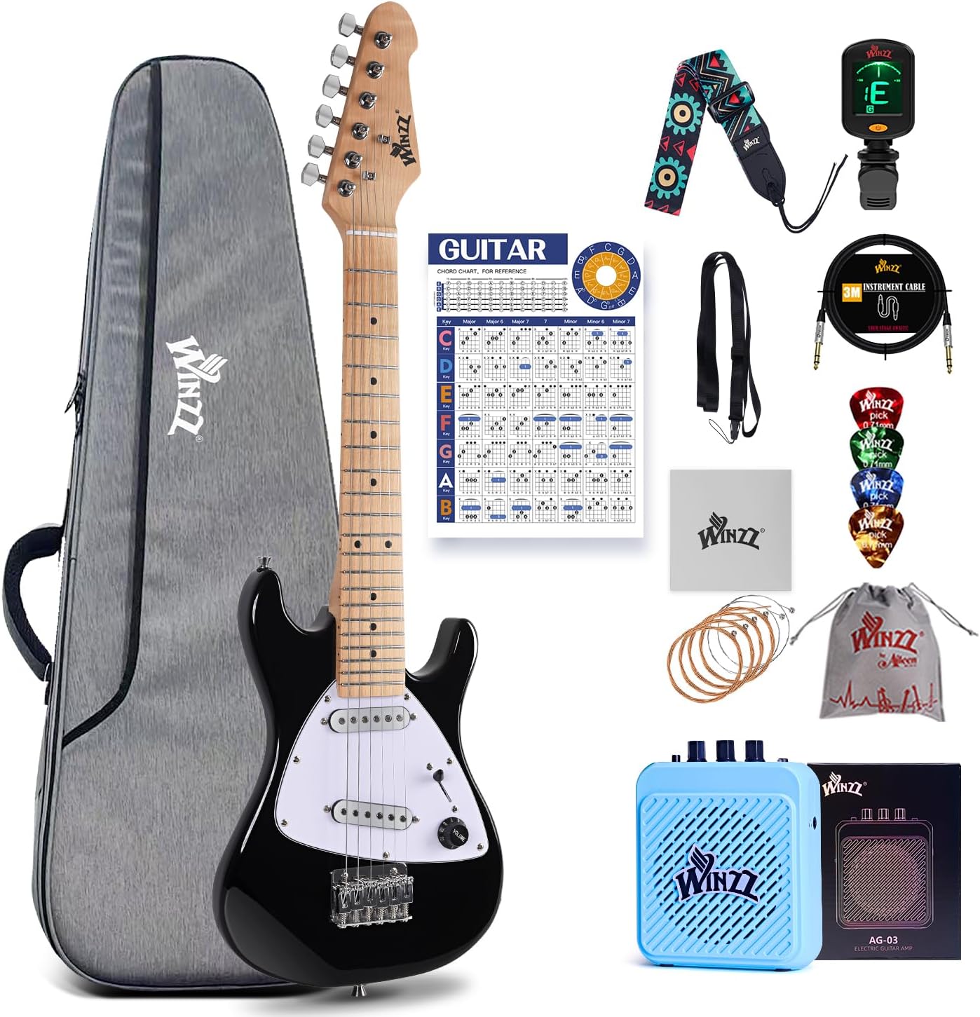 Winzz 30 Inch Kids Electric Guitar Beginner Kit