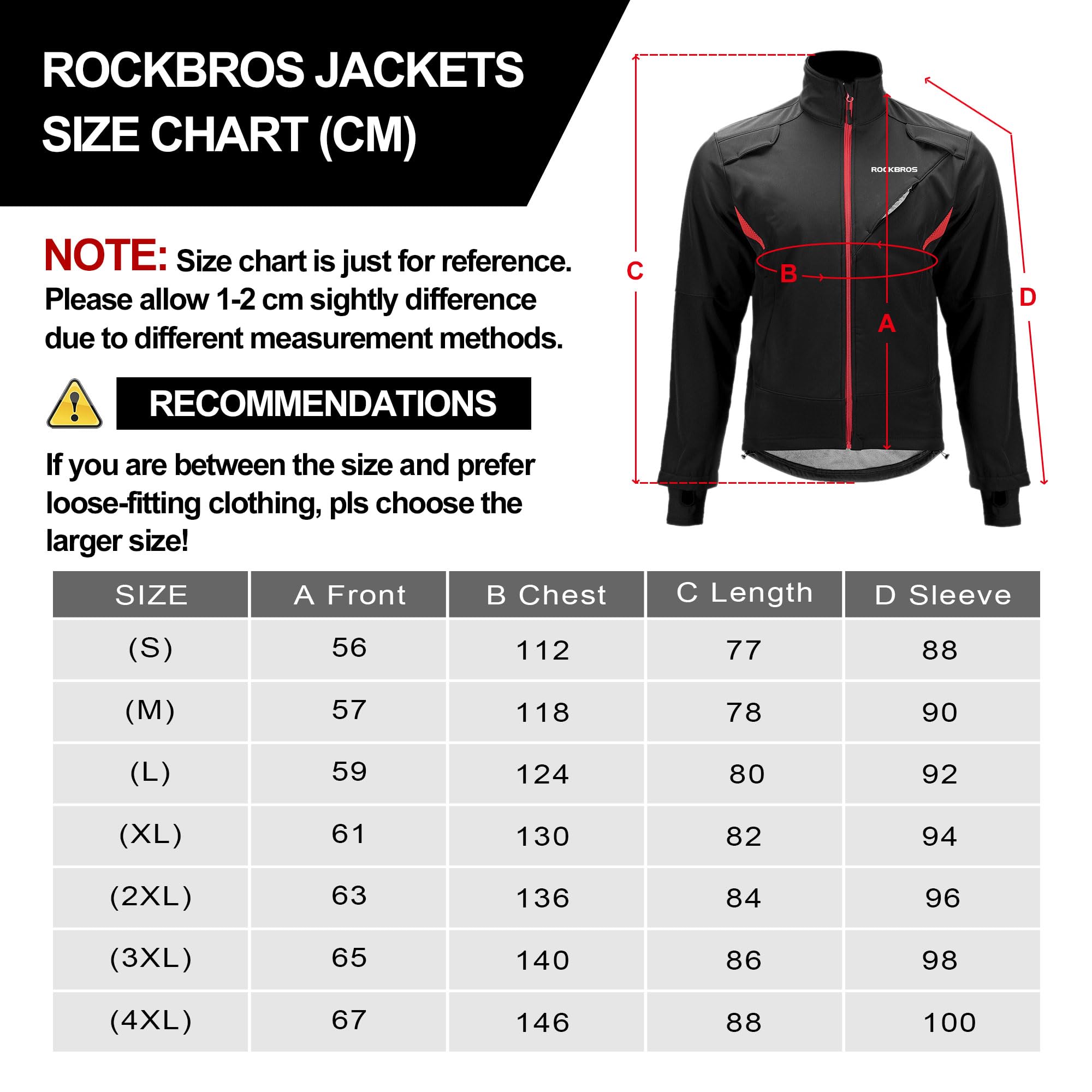 ROCKBROS Veste Polaire Hiver Homme Femme Chauffante Coupe-Vent Imperméable Réfléchissant Vélo VTT