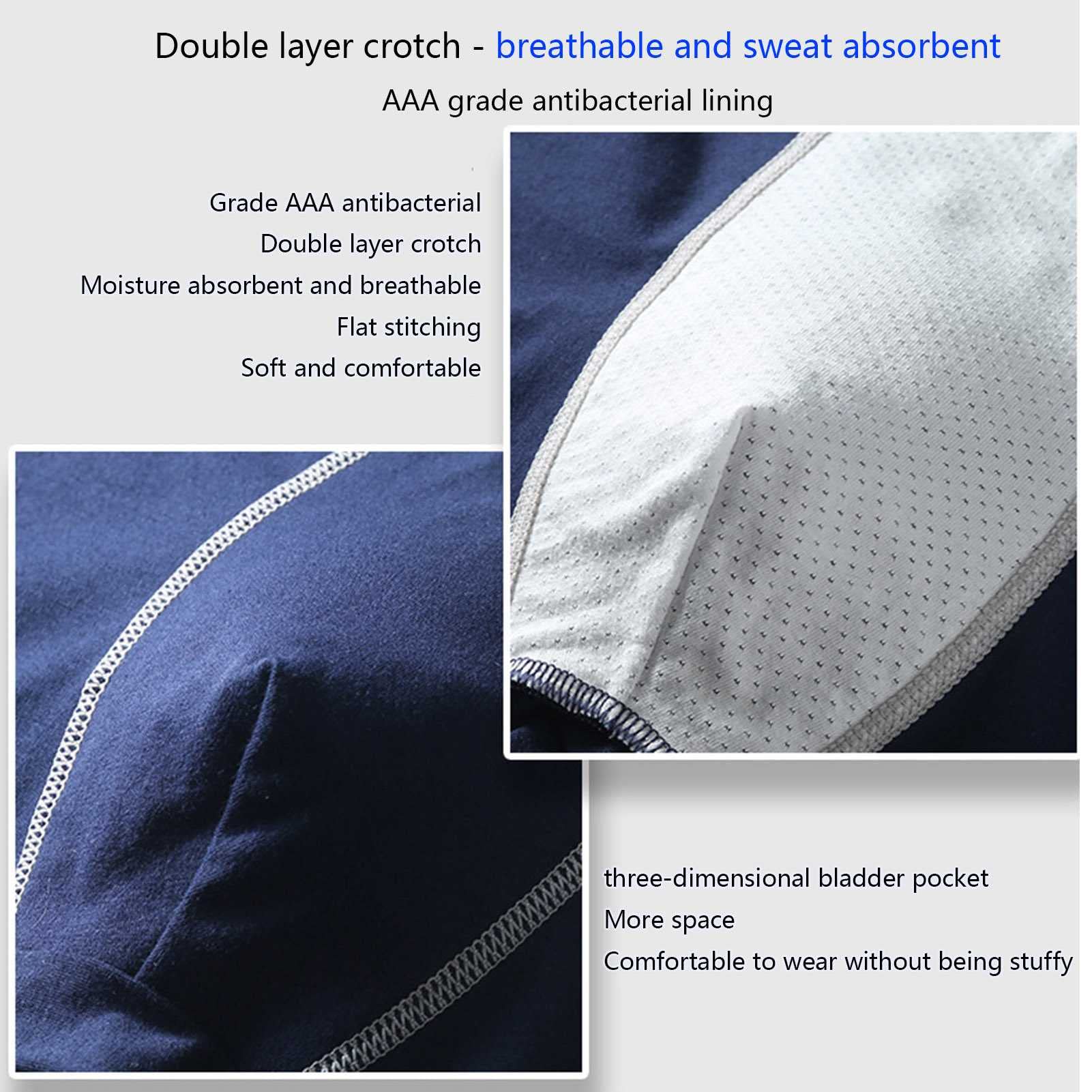 Wysokiej jakości męska 6-pakowa komfortowa bawełniana bokserka bez szwu bielizna na tydzień(Color:czarny,Size:6XL-6XLarge)