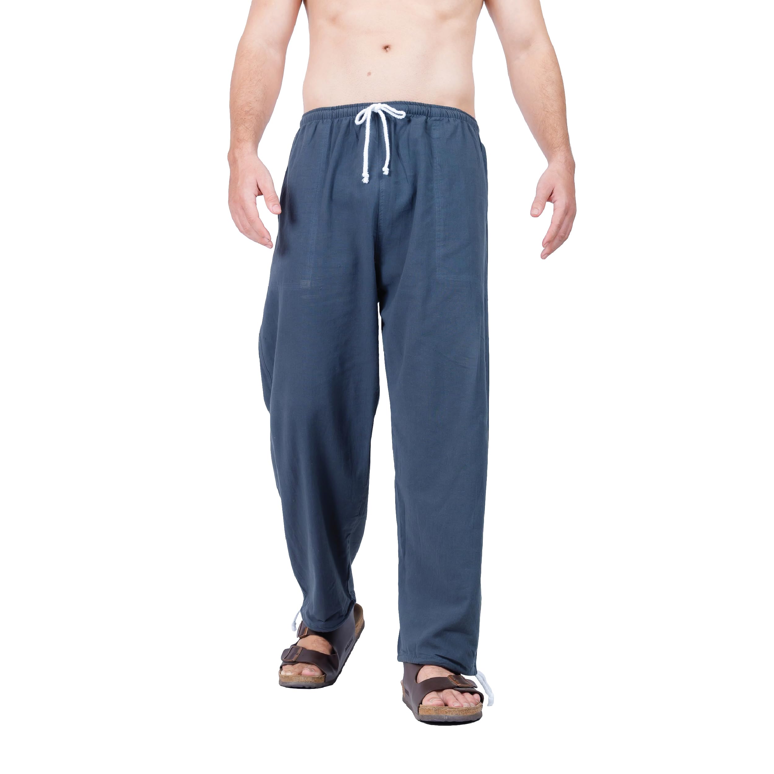Men's Cotton Joggers - Comfortable Baggy Sweat Pants, Casual Elastic Waist Lounge Pajama Yoga Pants