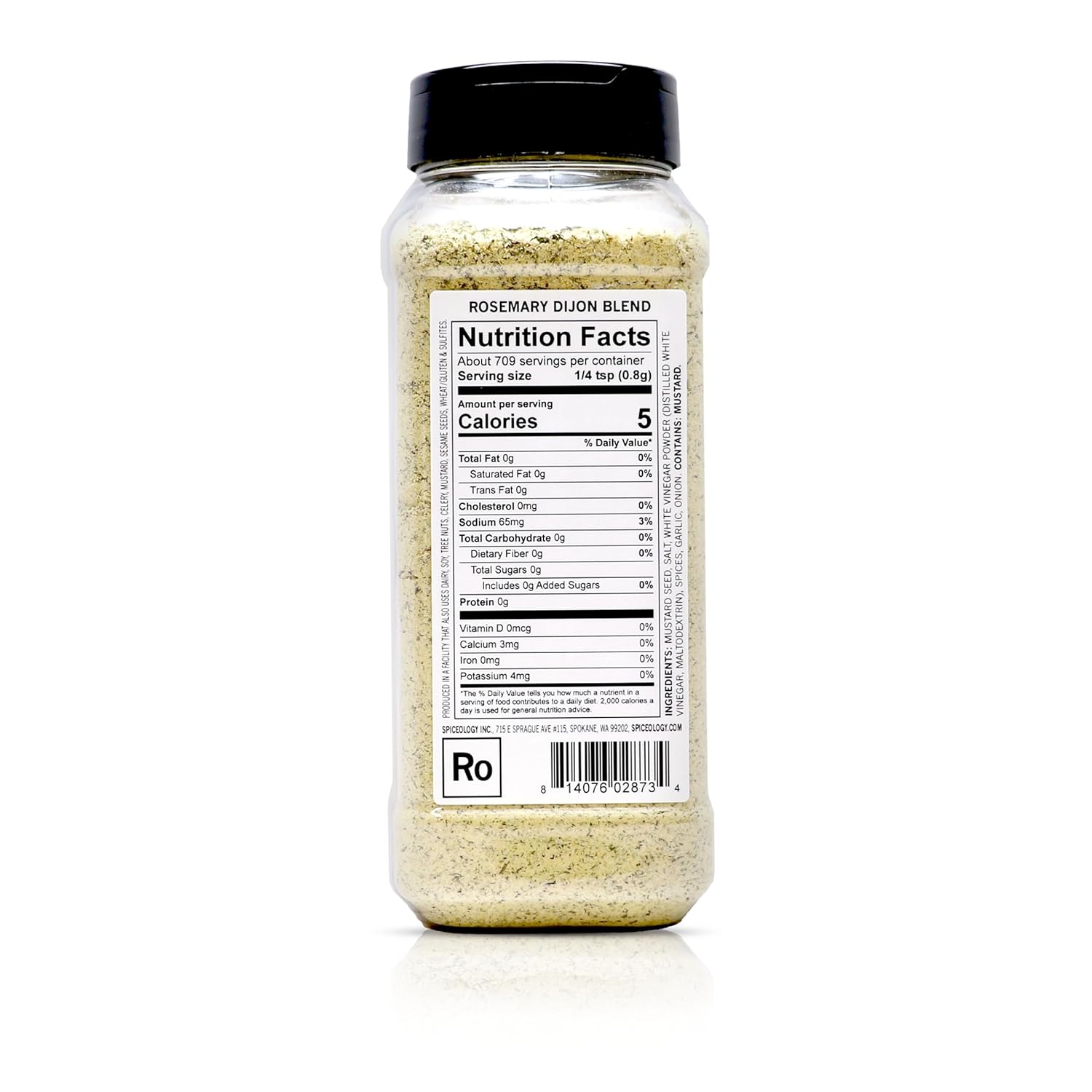 Spiceology - Rosemary Dijon Spice Blend - All-Purpose Rubs, Spices and Seasonings - Use on: Dressings, Sauces, Turkey, Lamb, Asparagus, Pork Loin, Popcorn, Chicken, Potatoes, or Prime Rib - 20 oz