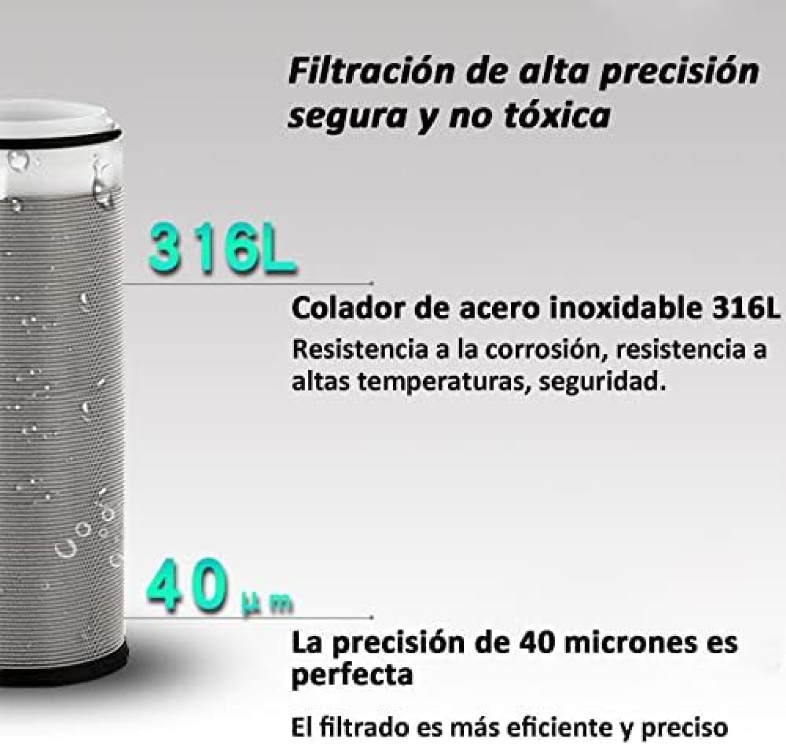 Préfiltre à eau en acier inoxydable pour tuyau d'eau de puits, système de filtre à eau chaude de 40 microns pour purification de toute la maison