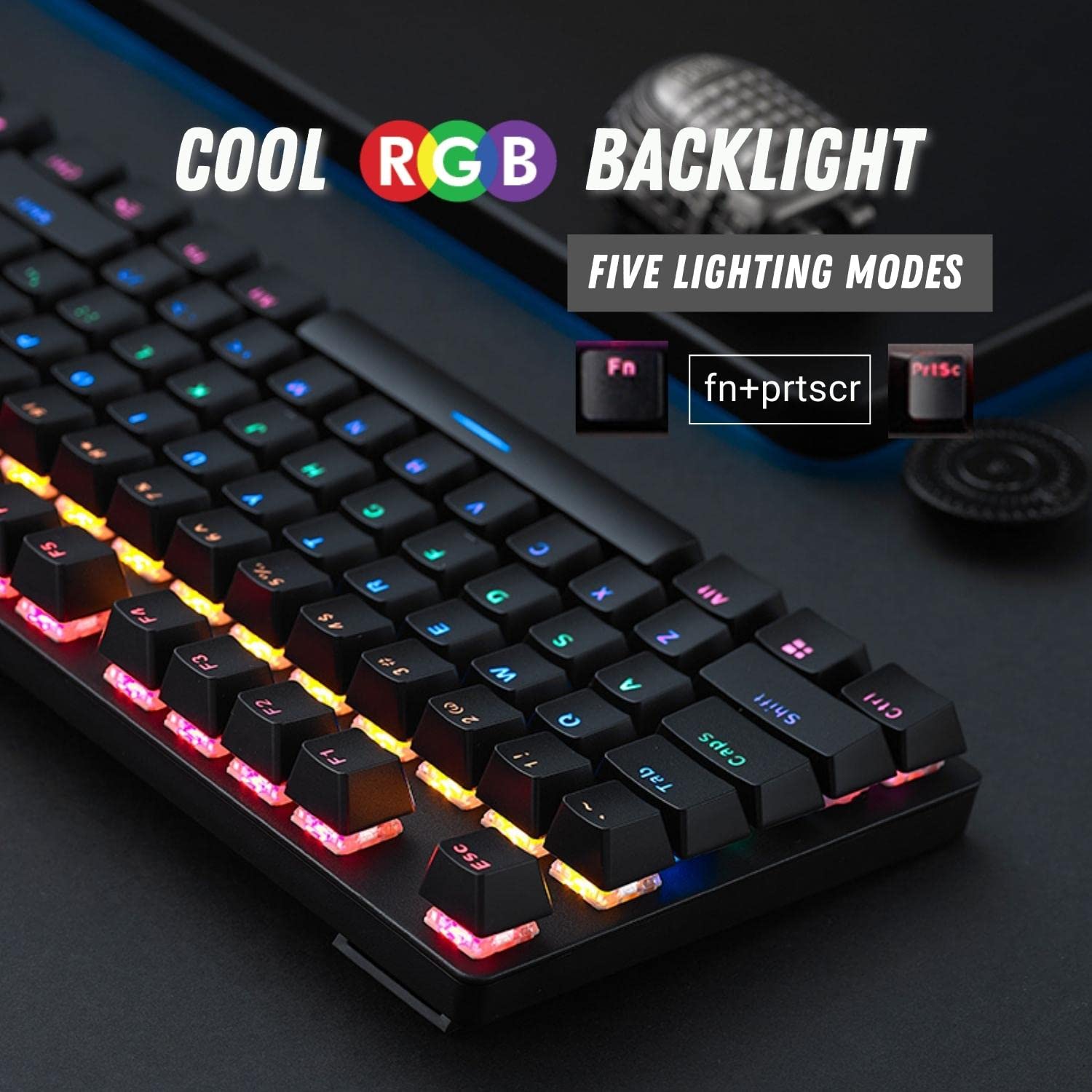 Rapoo V500 PRO Full Size RGB Mechanical Gaming Keyboard -Spill Resistant, Anti-Ghosting, Conflict Free Design, Compatible with Windows, macOS - Black 3