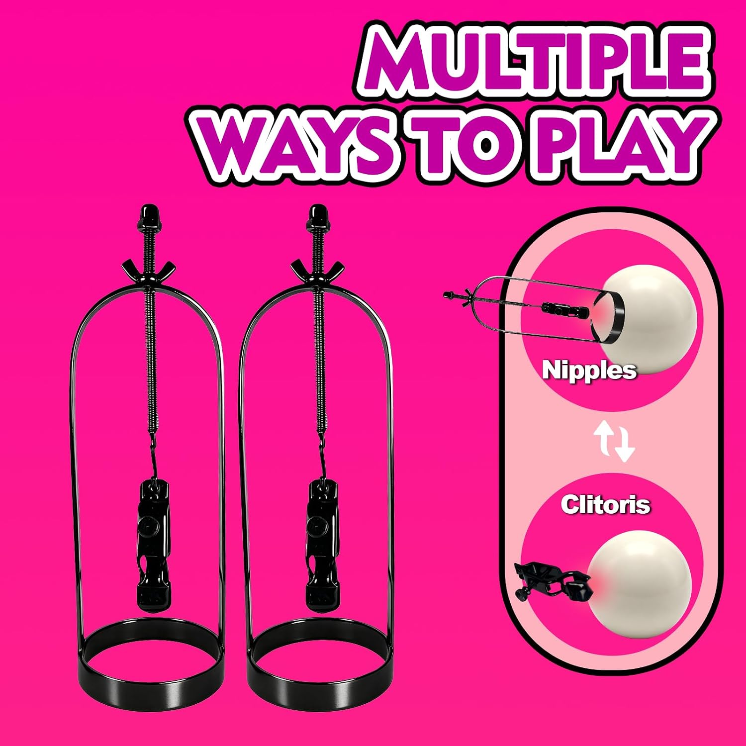 Heavy Nipple Clamps Sex Pleasure for Women Adjustable Non-Piercing Nipple Sex Toys Clit Clamp BDSM Toys Bondage Gear Nipple Torture Pussy Clamp Sexual Stimulation Device for Women Couples 2 Pcs
