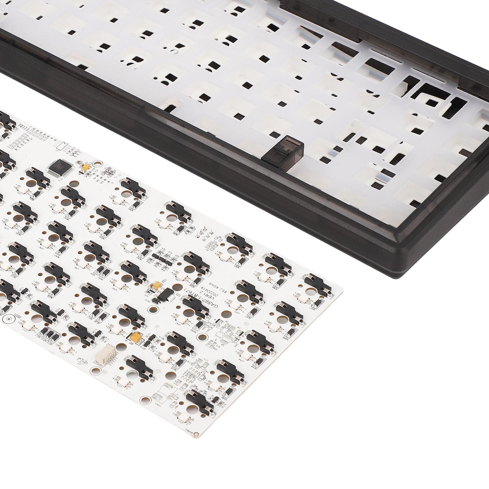 Kit de clavier mécanique DIY 67 touches, clavier de jeu personnalisé avec prise en charge des commutateurs à changement à chaud pour clavier mécanique filaire rétroéclairé RGB 5 br (Noire)