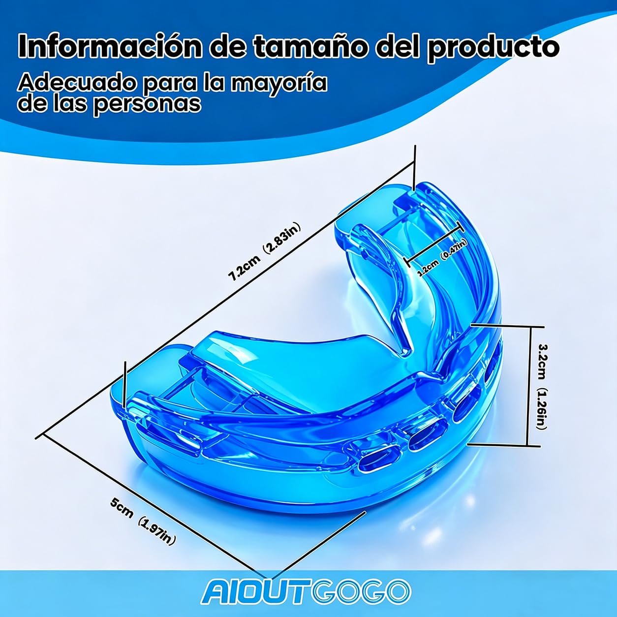 Dispositivo Anti Ronquidos, Férula Antironquidos para Dormir, Listo para usar, Dispositivo de Avance Mandibular - Reutilizable, Ayuda a Reducir los Ronquidos, ideal para el uso Nocturno - Azul