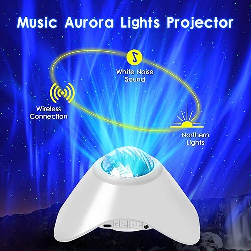 Miniatura 2 de esonstyle Proyector de estrellas, proyector de galaxia para dormitorio, proyector de luz nocturna con altavoz Bluetooth y ruido blanco para niños