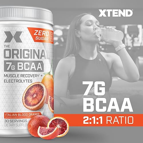 Miniatura 78 de XTEND Original Polvo de BCAA sabor Mango Madness, para bebida de recuperación muscular sin azúcar con aminoácidos, para después del entrenamiento, 7