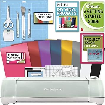 Cricut Explore Air 2 Machine Bundle Beginner Guide, Tool Kit, Vinyl Pack, Designs and Project Inspiration