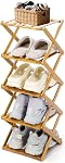 Foldable Shoe Rack, Standing Shoe Storage Shelf, Space Saving Folding Shoes Standing Organizer for Entryway Closet Bedroom Hallway (5 Layers, Color)
