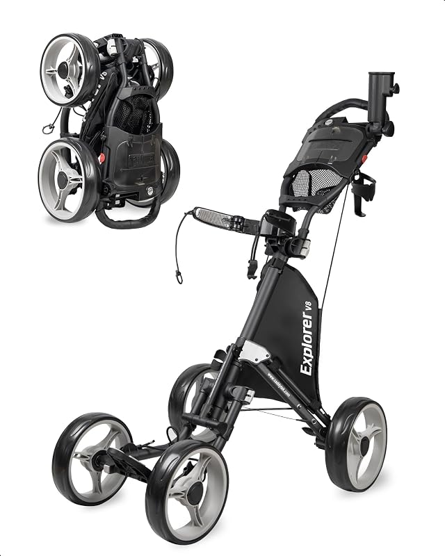 CaddytekCaddyTek Superlite 4 Wheel Golf Push Cart, Explorer Version 8 -