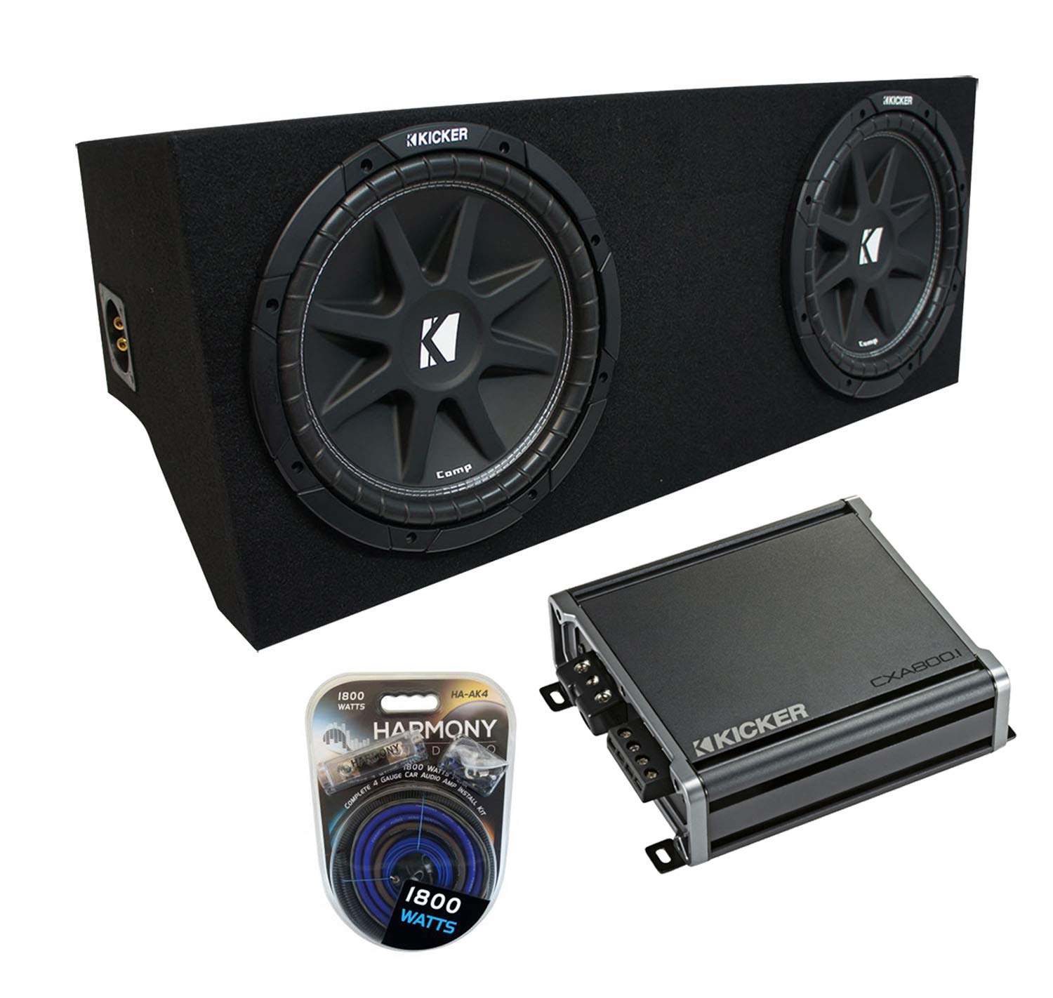 Harmony Audio Compatible with 2005-2015 Ford Mustang Coupe Kicker Bundle Comp C12 Dual 12