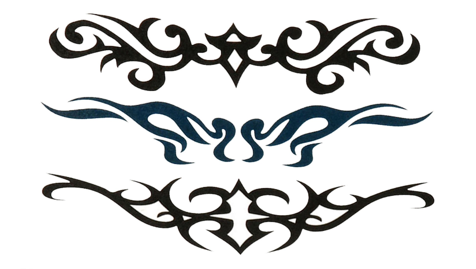 3D Temporary Tattoo Totem Design Size 10.5x6CM - 1PC. (07-1) Black