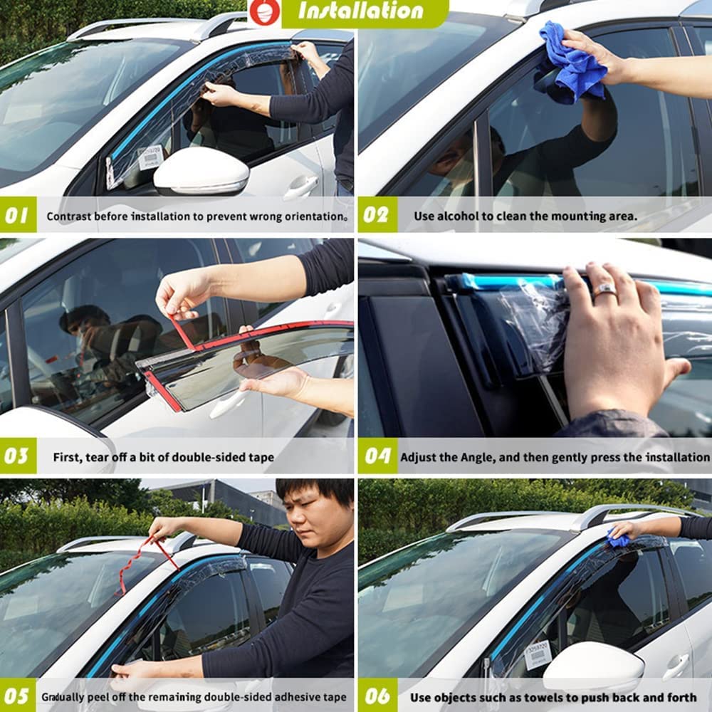 4 Piezas Coche Deflectores Cortavientos para Ventanilla para Citroen C5 Aircross 2017 2018 2019 2020 2021, Visores Ventanillas Laterales Accesorios para Coche