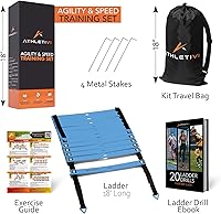 Vista 2 de Agility Training Equipment Set for Proffesional Training, Adults, Youth & Kids. Soccer & Footbal Training Set with Fixed-Rung Ladder - Enhance
