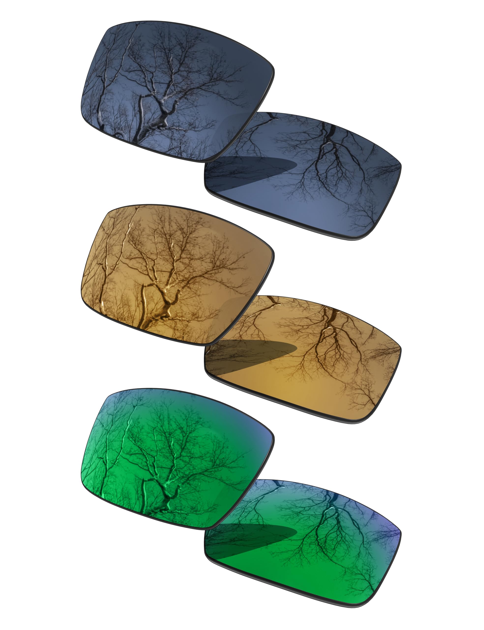 3 Pair Polarized Replacement Lenses for Oakley Gascan OO9014 Pack