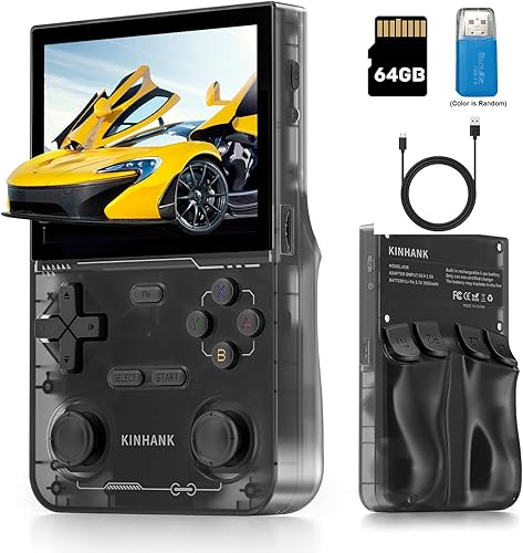 Kinhank K36 - Consola de juegos de mano retro con más de 9000 juegos, consola de juegos retro de mano, mini emulador de mano con tarjeta TF de 64