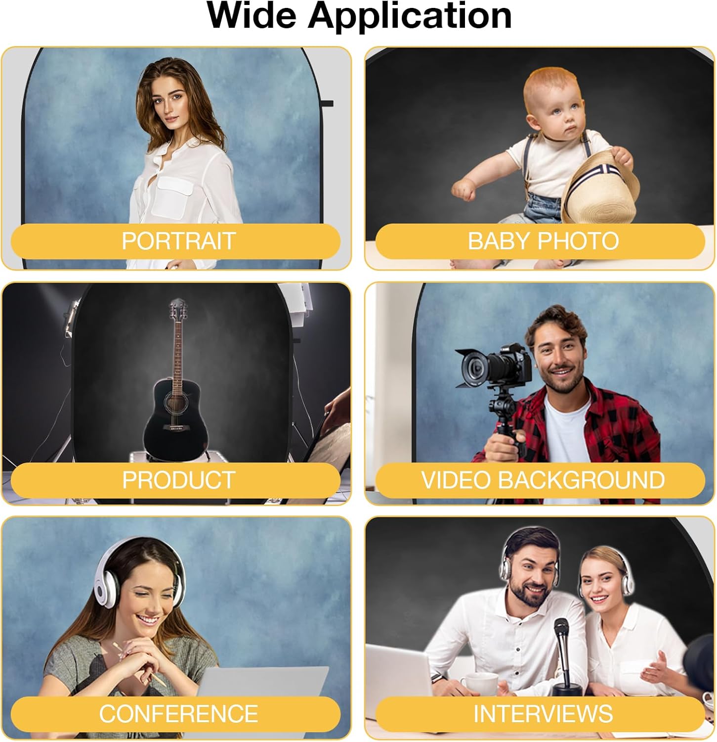 Kate 5x6.5ft(1.5x2m) Collapsible Backdrop Blue Black Pop up Backgrounds Folding Photography Backdrops Photoshoot Prop