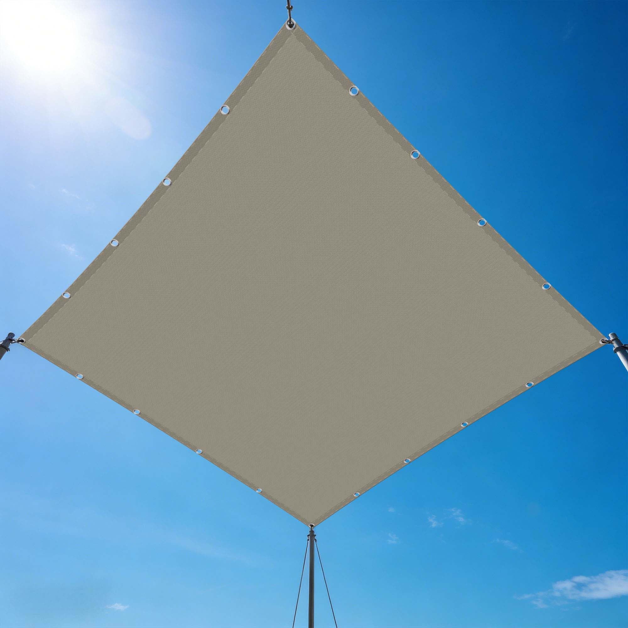 Voile d'ombrage contre la chaleur du soleil, toile taupe pour extérieur