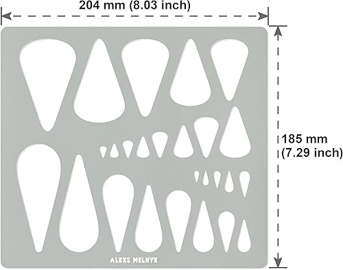 Miniatura 4 de Aleks Melnyk No.211 - Plantilla de metal para joyería, pendiente de forma de lágrimas, recortes, plantilla lapidaria para cabujones, lágrimas,