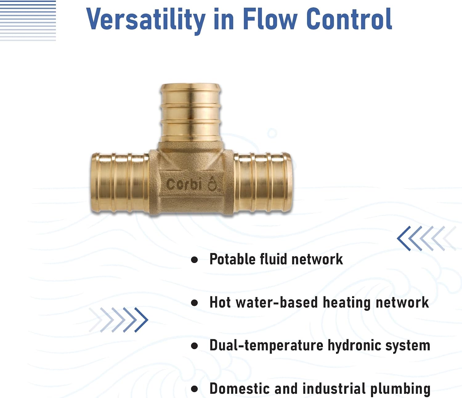 3/4 INCH PEX-B Tee Fittings (12-Pack), Lead-Free Brass, Compatible with Crimp & Clamp Rings for PEX A/B/C Tubing, NSF Certified, Corrosion Resistant Connectors for Water Lines & Radiant Heating