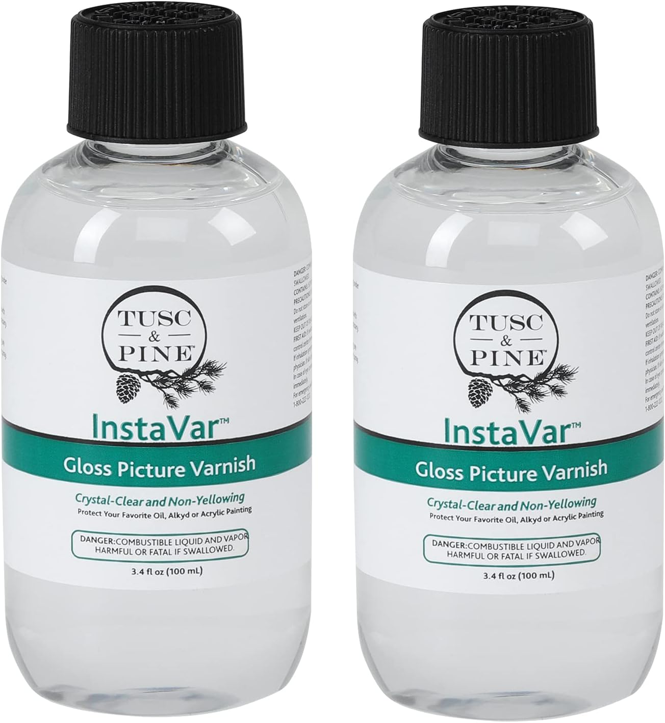 Tusc & Pine InstaVar™ Gloss Picture Varnish - Archival Quality Varnish for Oil, Alkyd, and Acrylic Artists - 16.9oz Bottle