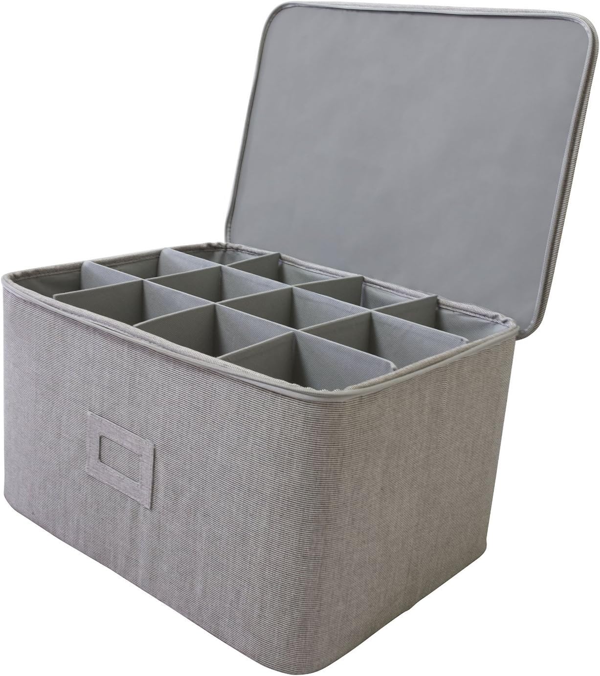 InThiSPACE Twill Hard-shell Tall Storage Chest For Stemware, Ornaments, and Odd-shape Plates