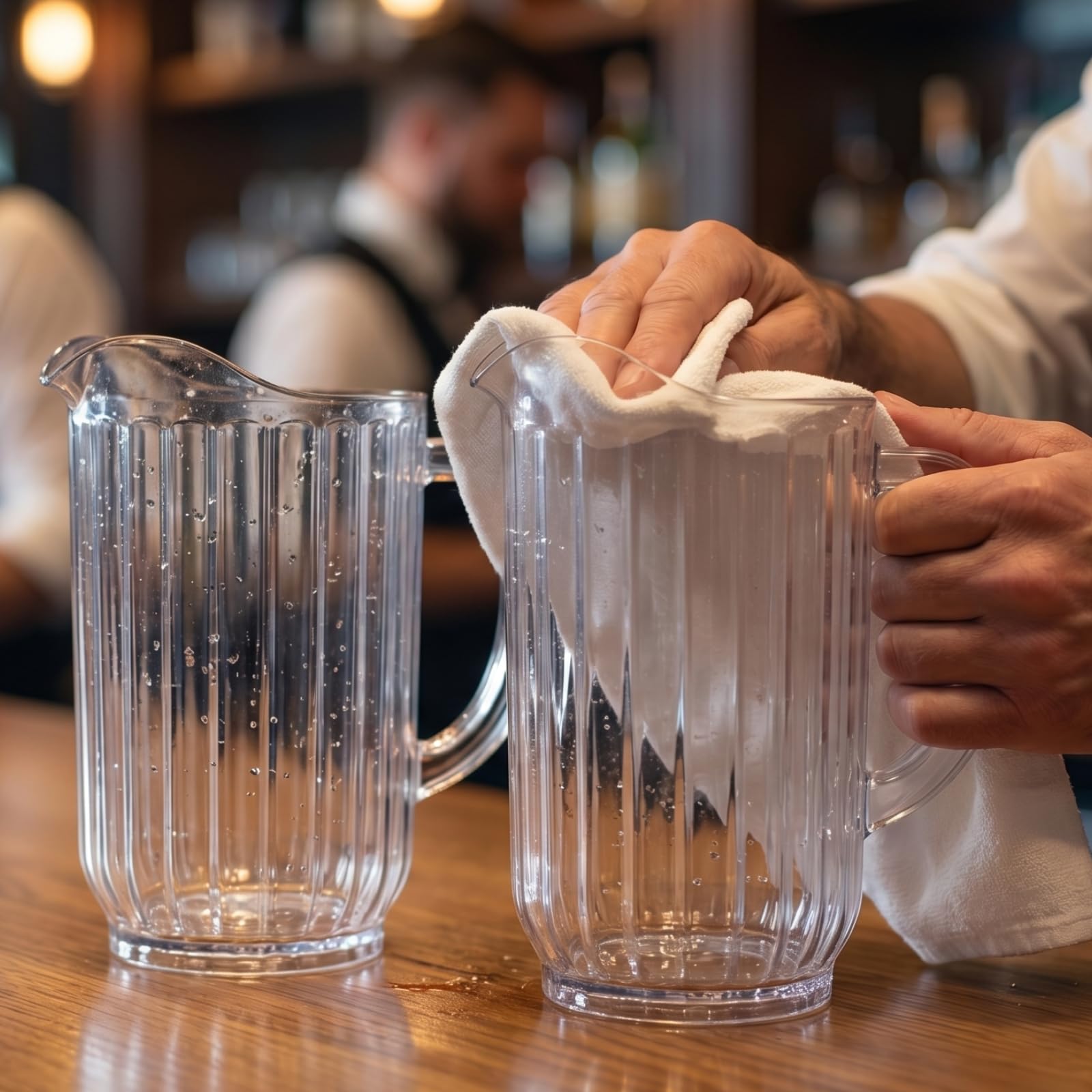 Bier- und Getränkekrug aus Acryl (1,700 ml), Set mit 2 Kunststoffwasser-, IPA-, Sangria-, Limonade-, Margarita-, Saft-, Eisteekrügen, klare Tritan-Glaswaren, Lookalike, spülmaschinenfest, BPA-frei