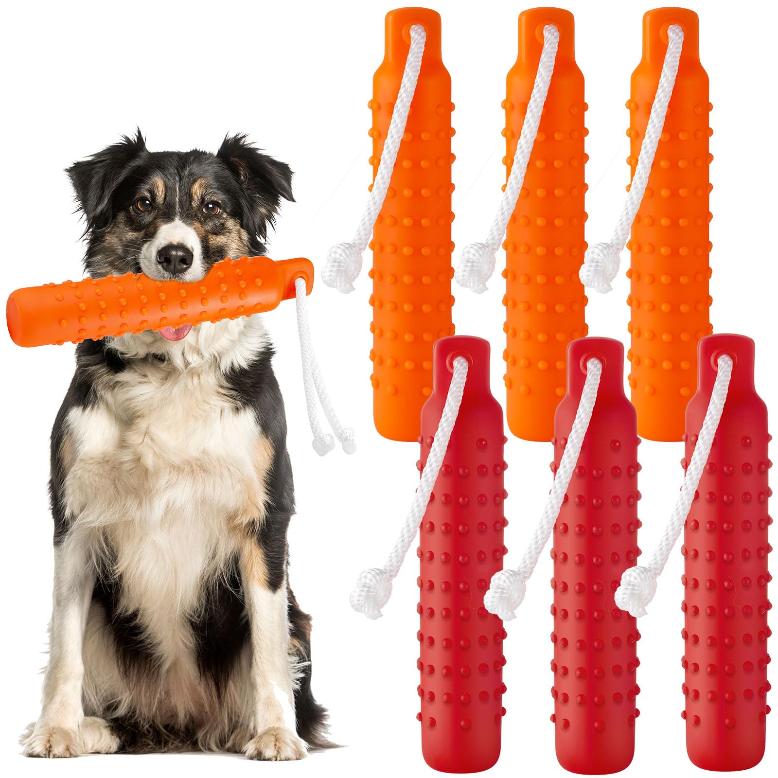 Blueweenly Red,Orange Dog Bumper Toy Training Dummy, 6 Pcs