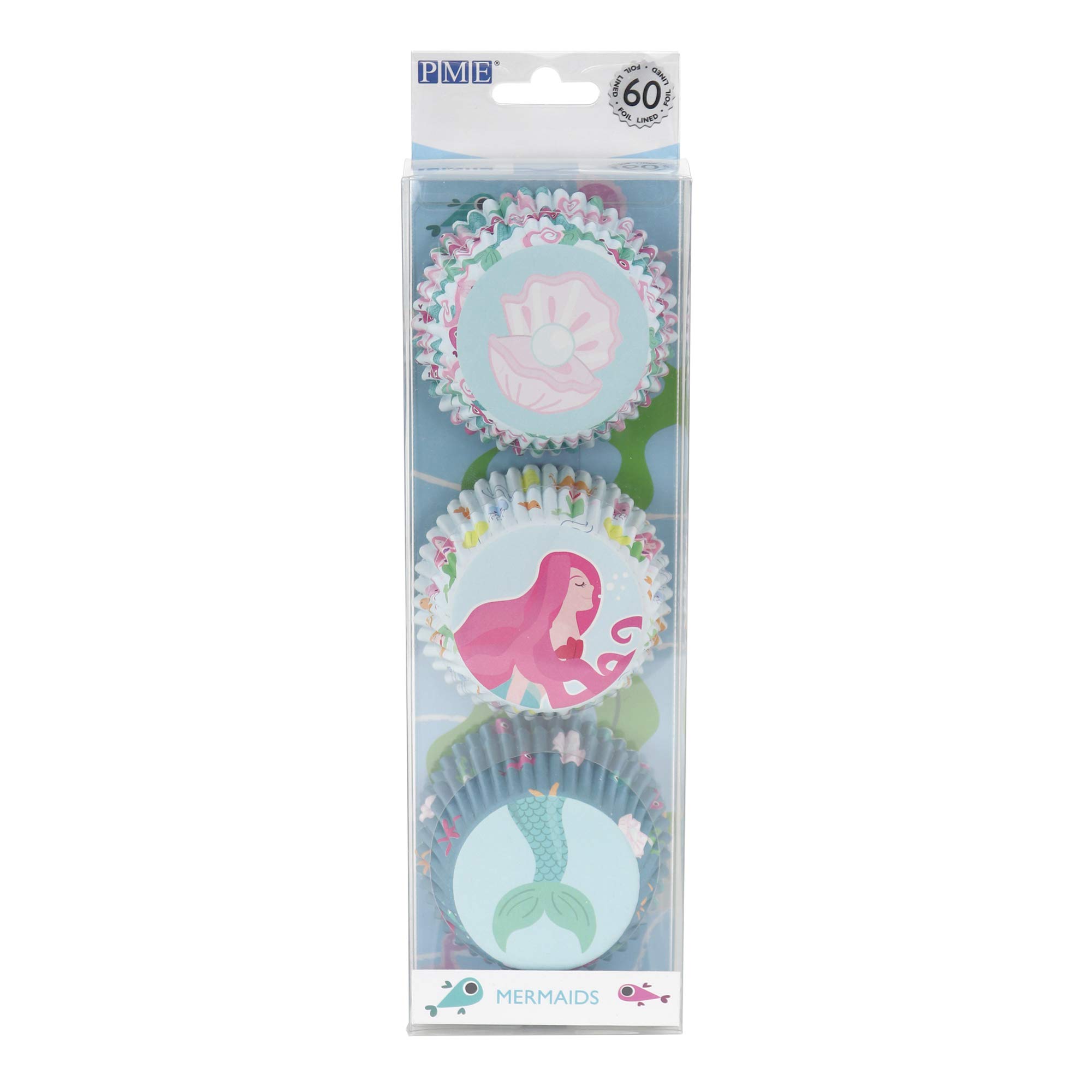 PME Mermaid Foil Lined Cupcake Cases, Set/3, Pk/60, Metallic