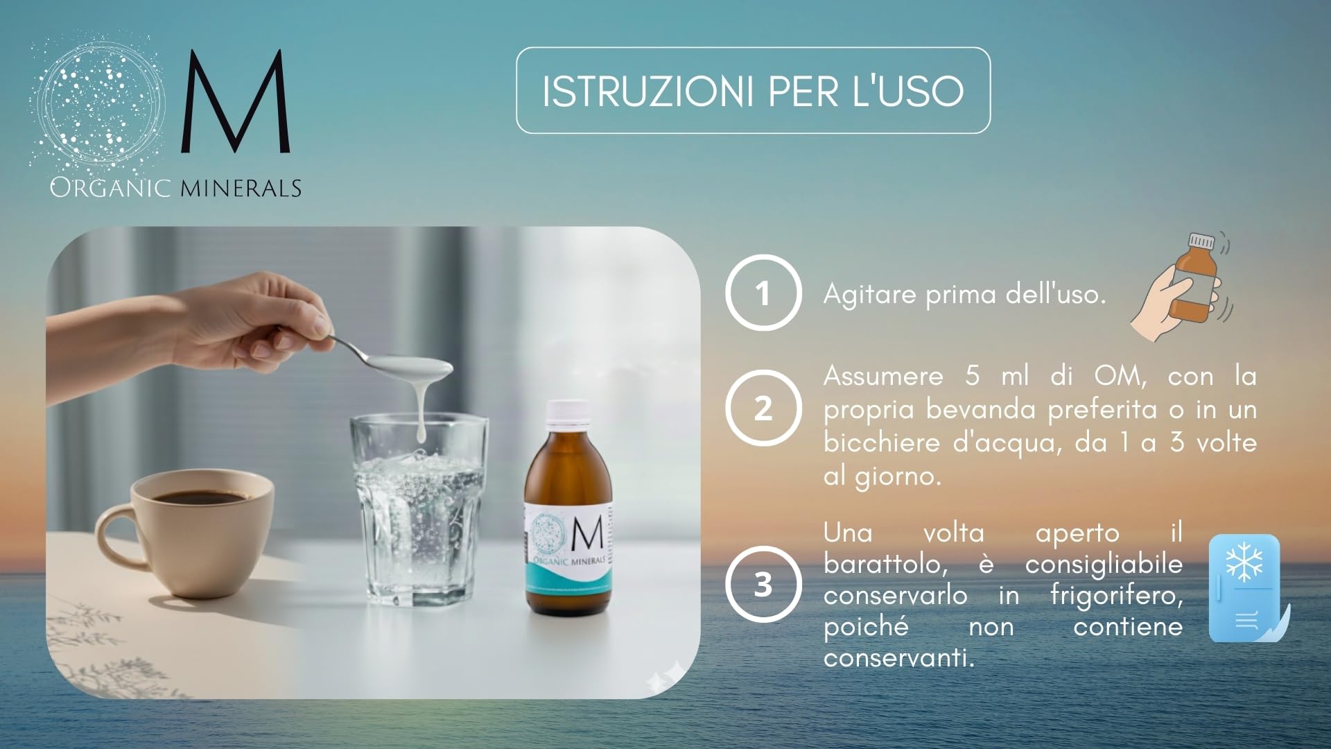 Ormus Organic Mineral 1000 mL - Ormus Premium - Ormus Concentrato - Acqua di mare - Ormus marino - Minerali - Oligoelementi - Mono-Atomi - Liquido - 1 unità