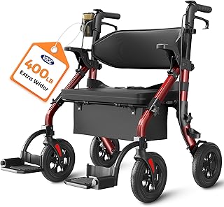 VOCIC Walkers for Seniors Z59, 2 in 1 Walker Wheelchair Combo, 400 LBS Weight