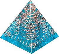 Vista 12 de Rockcloud Healing Crystal Gold Wire Orgone Pyramid Stone Figurine Energy Generator for Meditation Reiki Balancing, Rose Quartz