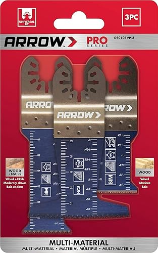 Miniatura 6 de Arrow OSC101VP-3 - Cuchilla oscilante multimaterial para tubos de cobre, madera, PVC, paneles de yeso, universal, se adapta a la mayoría de