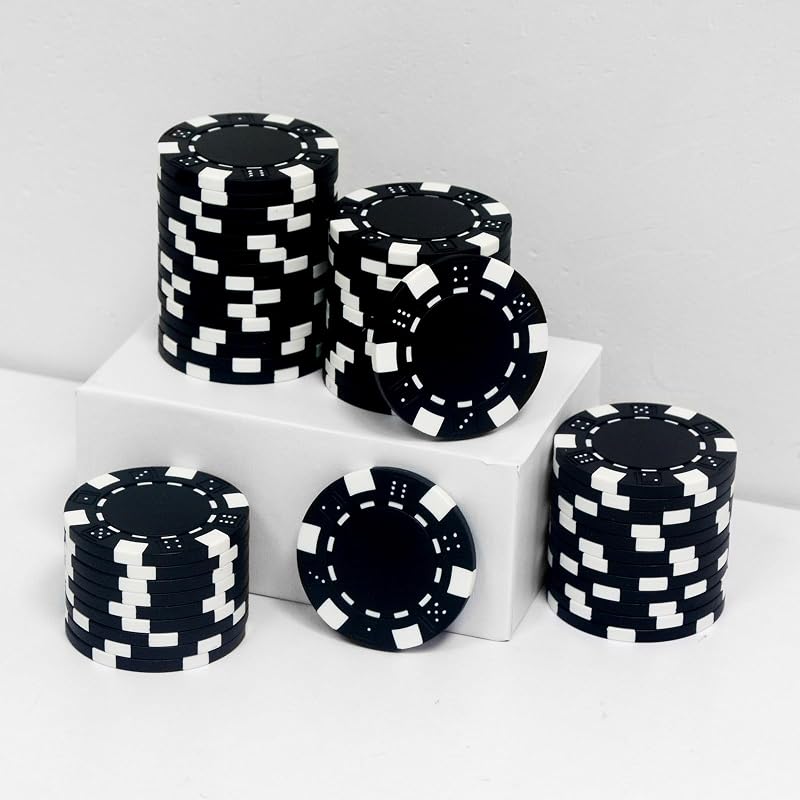 Fichas de póquer de 11,5 gramos Fichas de póquer ABS Monte Carlo Fichas de póquer de grado casino para Texas Hold'em, Blackjack, juegos de póquer nocturno de cartas, paquete de 50